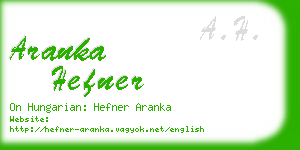 aranka hefner business card